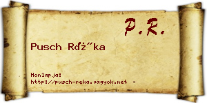 Pusch Réka névjegykártya